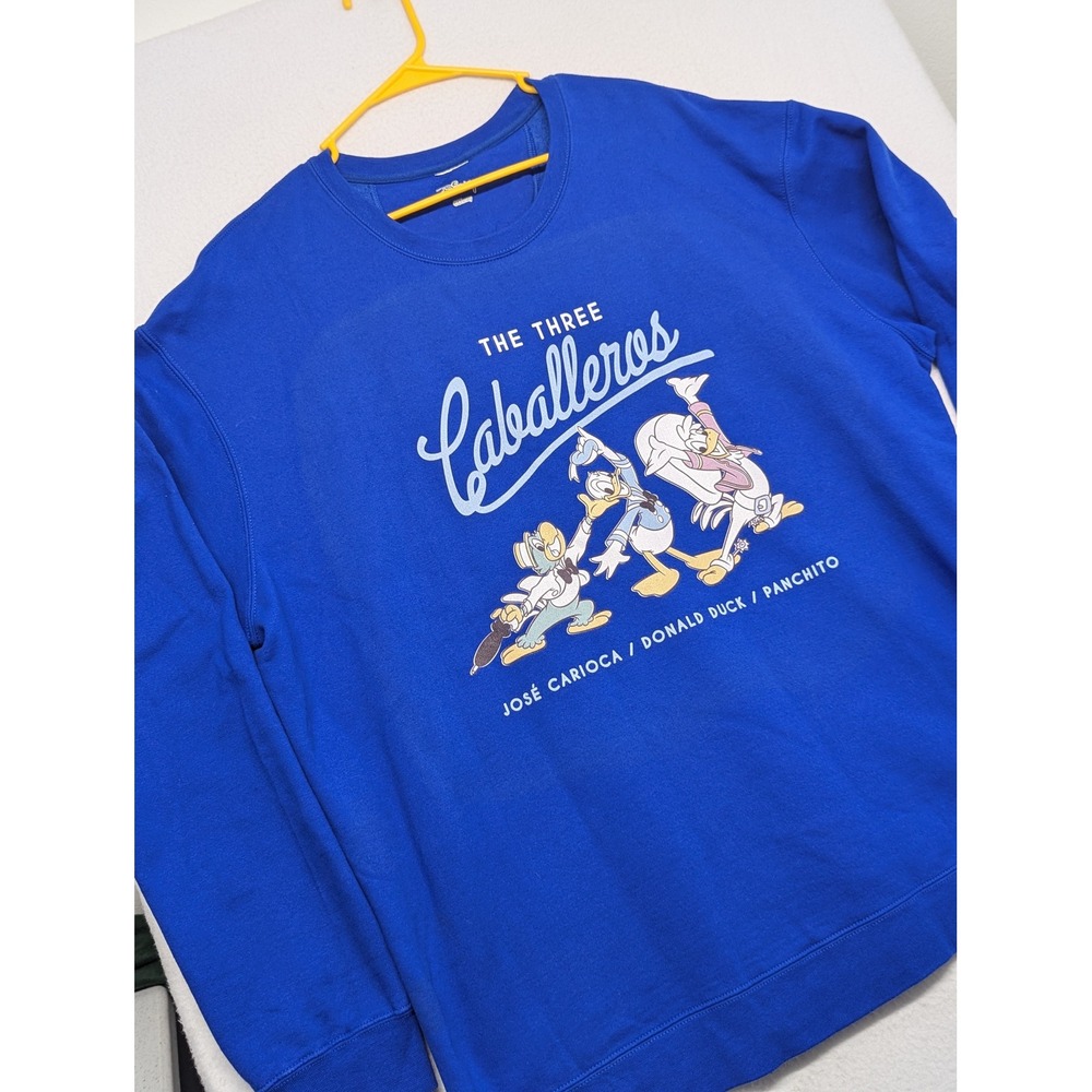 Disney The Three Caballeros Blue Graphic Sweatshirt Mens XXL Donald Duck Jose